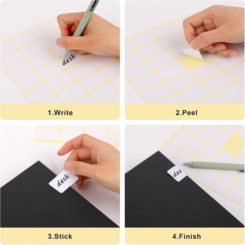 Sliverdew 480 Pcs White Blank Labels Self Adhesive Library Book Spine Labels 1" x 1.5" Mailing Address Label Stickers Small Barcode Labels for Laser/Ink Jet Printers - Image 5